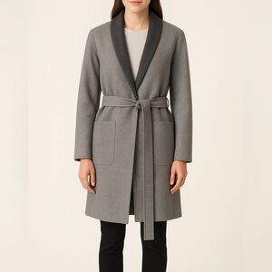 SOIA & KYO Wool-Blend Belted Shawl Collar Coat – Women’s XS